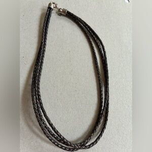 Silpada Brown  Braided Leather Multi-Strand Necklace